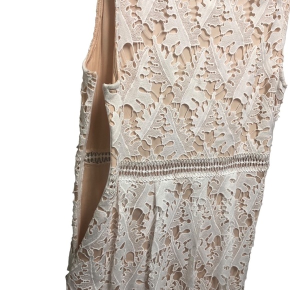 Anthropology RD Koko Romantic White Lace Overlay Cottagecore Sleeveless Dress L - Picture 12 of 15